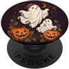 Cute Ghost Halloween Carino fantasma zucca Halloween autunno partito costume PopSockets PopGrip Adesivo