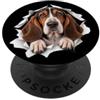 4BassetHoundLovers Divertente Basset Hound Sbirciando Carino Amante dei Cani Mamma Papà PopSockets PopGrip Adesivo