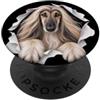 4AfghanHoundLovers Divertente levriero afgano che sbircia carino amante dei cani mamma papà PopSockets PopGrip Adesivo