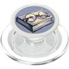 One More Chapter Studio Occhiali da lettura lavanda su un libro per gli amanti dei libri PopSockets PopGrip per MagSafe