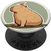 Pocket Menagerie Studio Crema Sleepy Capybara divertente animale per gli amanti degli animali, bambini PopSockets PopGrip Adesivo