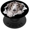 4BorzoiLovers Divertente Borzoi Sbirciando Carino Amante Del Cane Mamma Papà PopSockets PopGrip Adesivo