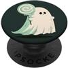Little Boo Studio Mint Ghost con un Kawaii Lollipop per gli amanti di Halloween PopSockets PopGrip Adesivo