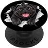 4BlackPugLovers Divertente carlino nero che sbircia carino amante dei cani mamma papà PopSockets PopGrip Adesivo