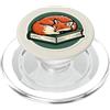 One More Chapter Studio Green Fox Addormentato su un libro per gli amanti dei libri, lettori Kindle PopSockets PopGrip per MagSafe