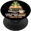Funny Bookworm Quotes Book Lover DonaOnc Un giorno senza leggere è come un simpatico libro di drago magico PopSockets PopGrip Adesivo