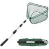 Shintel Guadino Pesca Telescopico Pieghevole Rete Da Retino Alluminio | Guadino pesca telescopico pieghevole 130cm con rete da pesca in gomma e manico in alluminio per fiume e lago 1 pezzo