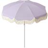 TAIZhiChen Ombrellone da Spiaggia con Frange, Color to 4 | Struttura Pieghevole Compatta, Ombrellone con Frange, Frangiato, Parasole con Base, per Patio, Terrazzo