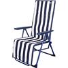 AKTIVE Lettino prendisole pieghevole da giardino, Lettino prendisole reclinabile, 5 posizioni, misure 147x48x70 cm, piedini antiribaltamento, blu navy e bianco, peso massimo 100 kg, Graden