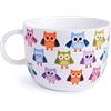 Excelsa Animals Tazza Jumbo Gufo, 450 ml, Porcellana, Bianco