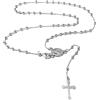 amorili Collana Rosario in Argento 925 Gioiello Uomo Donna Lunga cm