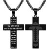 Flongo Collana a croce per ragazzi e uomini: collana in acciaio inox con versetto della Bibbia e rugby, motivo calcio, religioso sport cristiano, regalo per comunione, cresima, battesimo, 8-12 anni