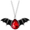 Flongo Collana a pipistrello gotico per Halloween, con ciondolo a forma di ali di pipistrello, colore nero, rosso, gioiello punk horror, vampiri, giochi di ruolo, girocollo, Halloween, carnevale