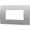ZOREI Placca Compatibile Con Vimar Arke, Placche In Plastica, 1 Pezzo (4 Posti/Moduli,Silver)