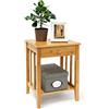 Relaxdays Tavolino da Salotto e Bagno, Porta Fiori, Comodino con Cassetto, HLP: 51,5 x 40,5 x 30,5 cm, Colore Naturale
