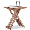 Relaxdays 10021328 Tavolino da Salotto, Pieghevole, Legno Noce, Quadrato, HxLxP: 40,5 x 33 x 33 cm, Marrone Chiaro