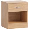 Vida Designs Comodino con 1 cassetto in legno di pino, maniglia e guide in metallo