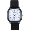 JewelryWe Orologio al polso da donna, della cinghia di cuoio, del quadrante quadrato piccolo, Orologio alla Moda,Regalo perfetto