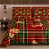 PETTI Artigiani Italiani - Trapunta Matrimoniale Invernale di Natale, Piumone Matrimoniale Natalizio, Trapunta Double Face Tinta Unita e Stampa Digitale Orsetto Tartan, Made in Italy