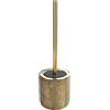 Wenko Set WC Rivara, portascopino di alta qualità in raffinata ceramica, incluso scopino per toilette, Ø 11,5 x 12,7 cm, colore oro