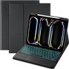 Sonstige Custodia con tastiera e touchpad per iPad Pro 13 M4 (2024), colore nero, illuminazione a 7 colori, removibile