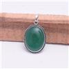 Handmade Ciondolo Fatto A Mano In Argento Sterling 925 Con Giada Onice Verde Oval D-28