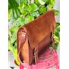 Borsa A Tracolla Vintage In Vera Pelle Marrone Per Laptop E Briefcase 18"