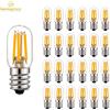 Genixgreen Lampadine LED Edison T20 2W Dimmerabili E12 E14, Tubolari a Filamento, in Vetro Trasparente 2200K, Mini Lampade Notturne Sospese per Frigorifero