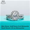 ANU JEWEL AnuJewel 2ct (totale 2.648ct) Taglio ovale D Colore Moissanite Anello nuziale Set Fede nuziale Anelli in argento con cer Commercio all'ingrosso di gioielli