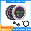 SHCHV Monitor USB da 2,1/2,8 pollici PC Dispositivo di raffreddamento dell'acqua Schermo secondario IPS 480x480 Analisi dello spettro musicale LCD con custodia CNC NO AIDA64