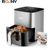rouny Friggitrice ad aria ROUNY da 5 litri, friggitrice elettrica senza olio con controllo touch, cestello antiaderente e finestra visibile, dimensioni familiari