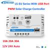 EPEVER 10A20A30A PWM Regolatore di carica solare LS-EU con porta USB 12V24V Auto Max Ingresso fotovoltaico 50V Regolatore di carica del pannello solare