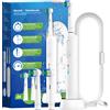 NONE Spazzolino elettrico rotante con ricarica wireless intelligente, spazzolino rotante elettrico ricaricabile compatibile con testina Oral B