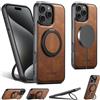 suteni Custodia per telefono wireless con ricarica a 360° in pelle Fau cerata a olio SUTENI ° Supporto girevole con fibbia per iPhone 18 Pro Max 17 Air 16 Plus 15 14 13