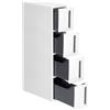SONGMICS Torre portaoggetti con ruote, colonna per cucina stretta, ripiano in plastica a 4 livelli, salvaspazio, 45 x 17 x 84 cm, bianco e grigio/bianco e marrone/grigio