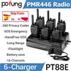 BAOFENG Pofung PT88E Walkie Talkie PMR446 Radio bidirezionale 16 canali Walkie Talkie a lungo raggio con caricatore a 6 vie Auricolari VOX