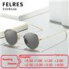 FELRES Occhiali da sole da lettura rotondi in metallo per donna Uomo Occhiali da presbiopia eleganti di nuova moda Occhiali da sole da esterno con +1.0 1.5 2.0 2.5