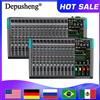 DEPUSHENG Mixer Audio a 6/8/12/16 Canali Depusheng, Console DJ con USB, Alimentazione Phantom 48V, 256 Effetti DSP, Tavolo Sonoro per Palcoscenico