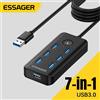 Essager 7 porte USB HUB 3.0 Splitter multi USB 3.0 ad alta velocità Tipo c Adattatore di alimentazione espansore USB 2.0 per computer PC