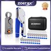 ZoeRax Kit di strumenti di compressione coassiale Pinze per crimpare cavi coassiali con 20 connettori RG6 F, strumento spelafili per cavi coassiali
