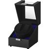 SONGMICS Scatola Avvolgitore Automatico per Orologi con Motore Silenzioso, Natale, per Orologi Automatici, con Luce LED, Serratura, 4 Impostazioni di Avvolgimento, Cavo di Ricarica USB-C, Nero
