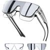 KAPVOE Occhiali da sole caldi Protezione UV400 Occhiali da vista per occhiali Indossatori Occhiali quadrati oversize Uomo Donna Occhiali da ciclismo TR90