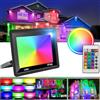 Adiodo Proiettore LED RGB Faretto LED a colori con faretto da parete impermeabile IP66 esterno remoto Luci decorative paesaggistiche per festival