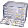 Bymaocar Scatole Portagioie di Grande Capacità con 120 Scomparti e 5 Cassetti, Contenitore per Nail Art, Strass e Perline, Scatola Organizer Vuota in Plastica