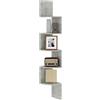 HOMCOM Scaffale angolare da parete a zig-zag 20L x 20L x 126H cm 5 livelli in legno grigio