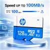 HP Scheda Micro SD HP 128GB 64GB 32GB, Scheda di Memoria TF A1 V30 Classe 10 UHS-I ad Alta Velocità per Dash Cam e Telecamera CCTV
