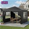 Loefme Gazebo LOEFME 3x4m per Esterni, Tenda da Campeggio Impermeabile Antivento con Protezione UV e Pareti Laterali Rimovibili, Ideale per Giardino Fai-da-te