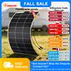 DOKIO Kit Pannello Solare Flessibile Monocristallino DOKIO 100W 18V / Cavo 8m | Caricabatterie Impermeabile 12V per Auto, Casa, Camper
