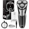 sejoy Rasoio Elettrico da Uomo, per Rasatura a Secco e a Umido, Rifinitore Capelli Impermeabile, Rasoio Cordless con Rifinitore a Scomparsa di Precisione