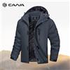 Cavva Giacca invernale da uomo in pile impermeabile, calda, antivento, con cappuccio, per sci, snowboard, escursionismo, parka da esterno, multitasche